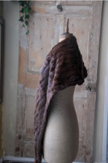 Vintage 1940s Ermine brown fur shawl - wrap -  Goodwood revival