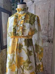 Vintage 1970s California The Look of Love Sunflower Maxi Dress – UK 14/16