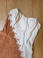 Load image into Gallery viewer, Vintage 1950s two-tone swimsuit strapless embroidered pin-up bathing suit
