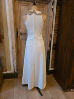 Load image into Gallery viewer, Vintage 1970s Cream Ruffle Maxi Dress UK8
