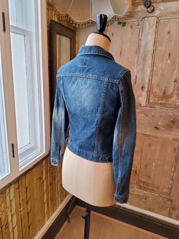 Vintage McLady Denim Jacket Japanese Denim Fitted Trucker UK 10