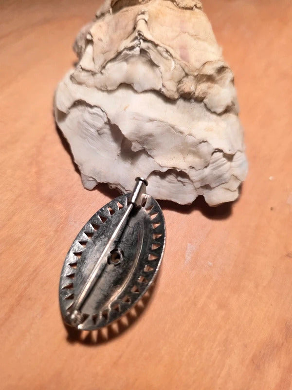 Art Deco Silver metal paste Brooch – Trombone Clasp – c.1920s