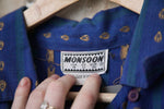 Load image into Gallery viewer, Vintage 1980s indian cotton woven embroidery dress - Monsoon - UK14
