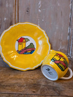 Load image into Gallery viewer, vintage 1930s Hand Painted Plate Jug Clarice Cliff Style

