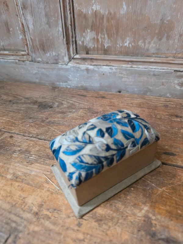 Victorian Silk Needlepoint Sewing Box / Trinket Box