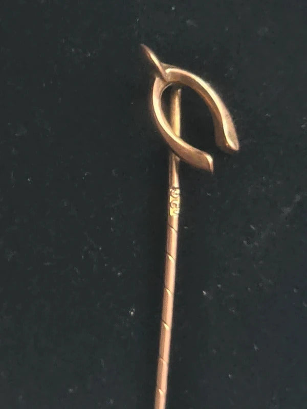 Antique victorian 9ct Gold Horseshoe Stick Pin