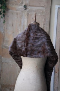 Vintage 1940s Ermine brown fur shawl - wrap -  Goodwood revival
