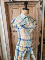 Load image into Gallery viewer, Vintage Y2K Kaporal Cotton Shirt Dress | Embroidered Plaid Mini | Preppy | UK8
