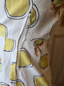Vintage 1960s novelty butter yellow - Mod Cotton Wiggle Shift Dress