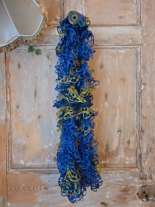 Vintage Y2K Ruffle Skinny Scarf | Crochet Knit Frilly Scarf | Boho Festival Accessory