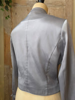 Load image into Gallery viewer, Vintage 90s Silver Oriental Style Satin Jacket by Y2K Collection – UK 10/12
