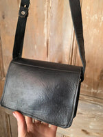 Load image into Gallery viewer, Handmade deep blue Leather Shoulder Bag Hide Panel Twist Lock Boho Crossbody
