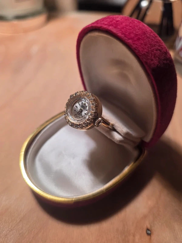 Vintage Onkyo Mechanical swiss Watch Ring – 1950s/60s
