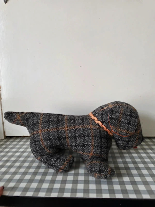 Vintage 1960s Weighted Fabric Dog Toy / Doorstop