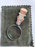 Antique Victorian 1890s Sterling Silver & Bone Magnifying Glass