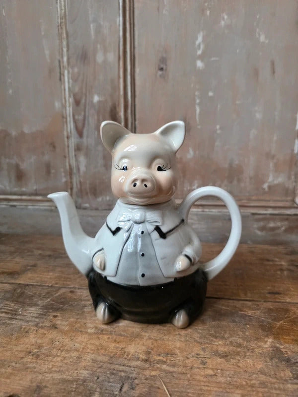 Tony Wood "Master Piggy" Novelty Teapot – Staffordshire Pottery – Vintage English Character Ware