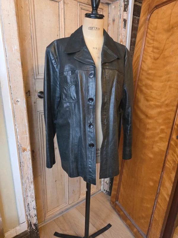 Vintage style Oakwood leather jacket - Made in London - XXL