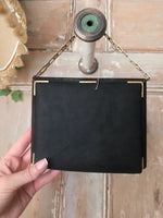Load image into Gallery viewer, Vintage Art Deco Box Compact Handbag - Black &amp; Gold
