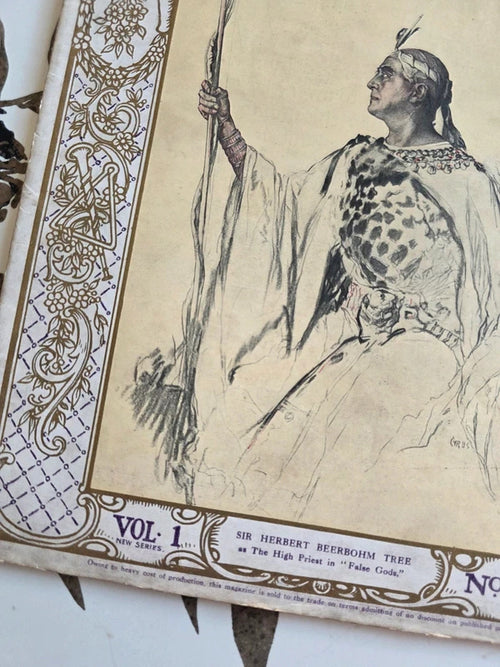 Antique 1908 Playgoer And Society Illustrated Magazine Vol 1 No 1 Beerbohm Tree