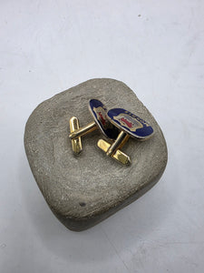 Vintage 1950s Morris automobilia gold tone mens cufflinks