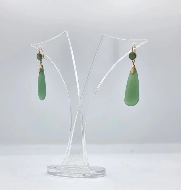 Antique Jade Earrings - Edwardian jewellery - 18ct gold
