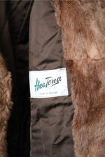 Load image into Gallery viewer, Vintage 1960s Musquash Fur Coat – Double Breasted – Driver&#39;s Length – Brown
