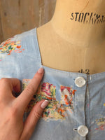 Load image into Gallery viewer, Vintage 1950s cotton novelty Dress Make Do And Mend Project UK12 Needs Repairs
