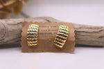 Load image into Gallery viewer, Vintage 1980s gold tone stud statement earrings
