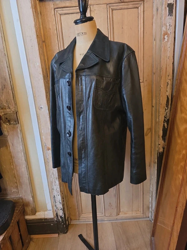 Vintage style Oakwood leather jacket - Made in London - XXL
