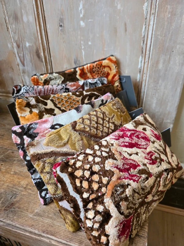 Handmade Moroccan Upcycled Fabric Makeup Bag – Velvet Pouch