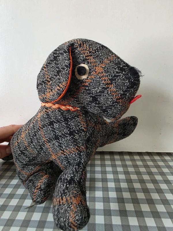 Vintage 1960s Weighted Fabric Dog Toy / Doorstop