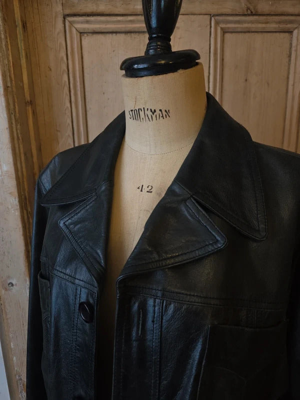 Vintage style Oakwood leather jacket - Made in London - XXL