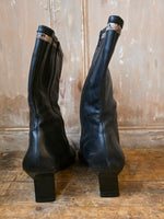 Load image into Gallery viewer, Vintage Y2K Western Style Real Leather Boots Faux Snakeskin Front by Caster UK8
