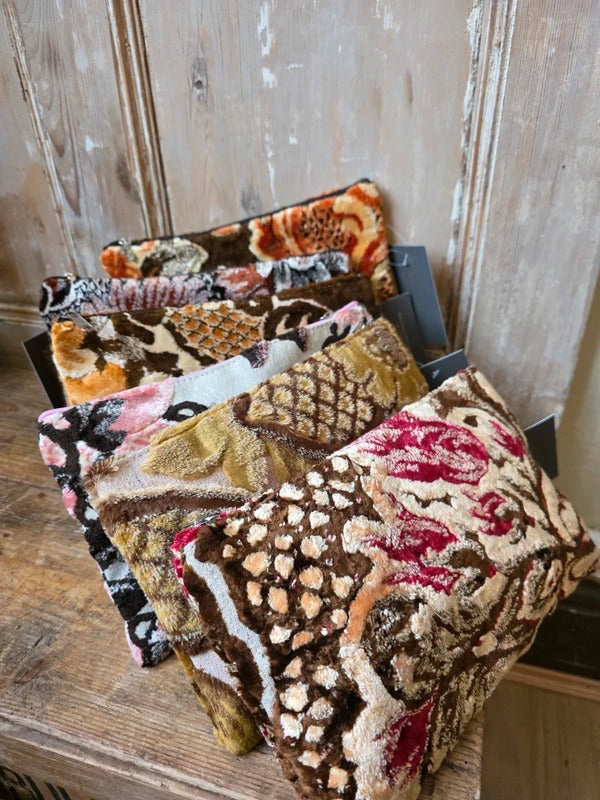 Handmade Moroccan Upcycled Fabric Makeup Bag – Velvet Pouch