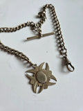 1950s–1960s Vintage Melfexa Silver Albert Chain with Ornate Pendant