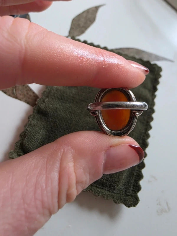 Vintage 1940s Silver Cameo Ring – Size K