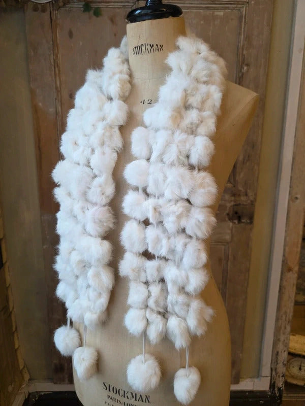 Vintage Y2K  Skinny Scarf | Crochet fluffy Scarf | Boho Festival Accessory |
