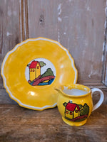 Load image into Gallery viewer, vintage 1930s Hand Painted Plate Jug Clarice Cliff Style
