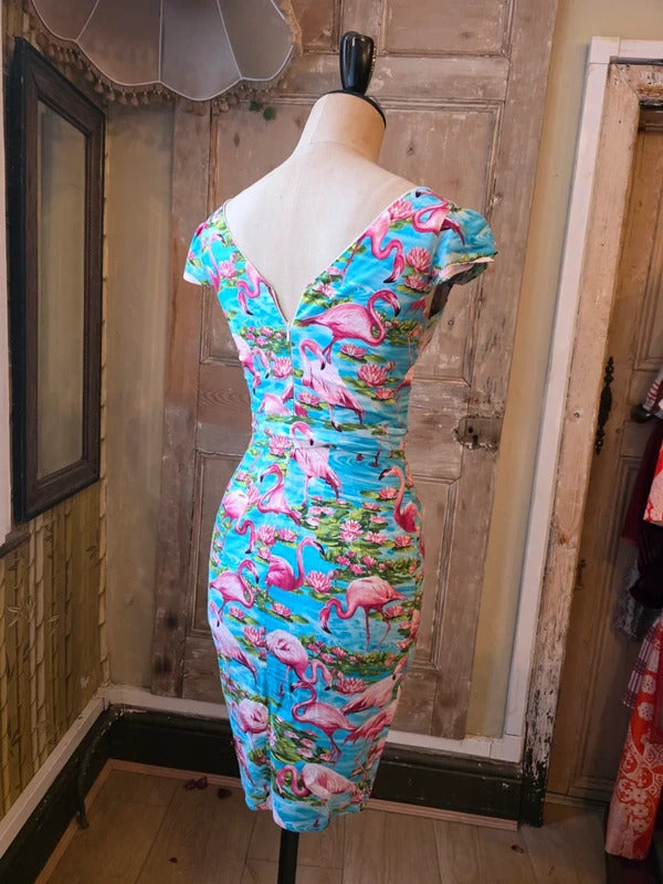 Vintage Vanity Project Wiggle Dress 1940s 1950s Style Pin Up Pencil Dress UK6-8