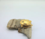 Load image into Gallery viewer, 1960s Dress Clip - Vintage Novelty Puffer Fish - Gold Tone
