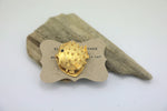 Load image into Gallery viewer, 1960s Dress Clip - Vintage Novelty Puffer Fish - Gold Tone

