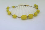 Load image into Gallery viewer, 1930s glass necklace - Moulded Graduating beads - yellow statement
