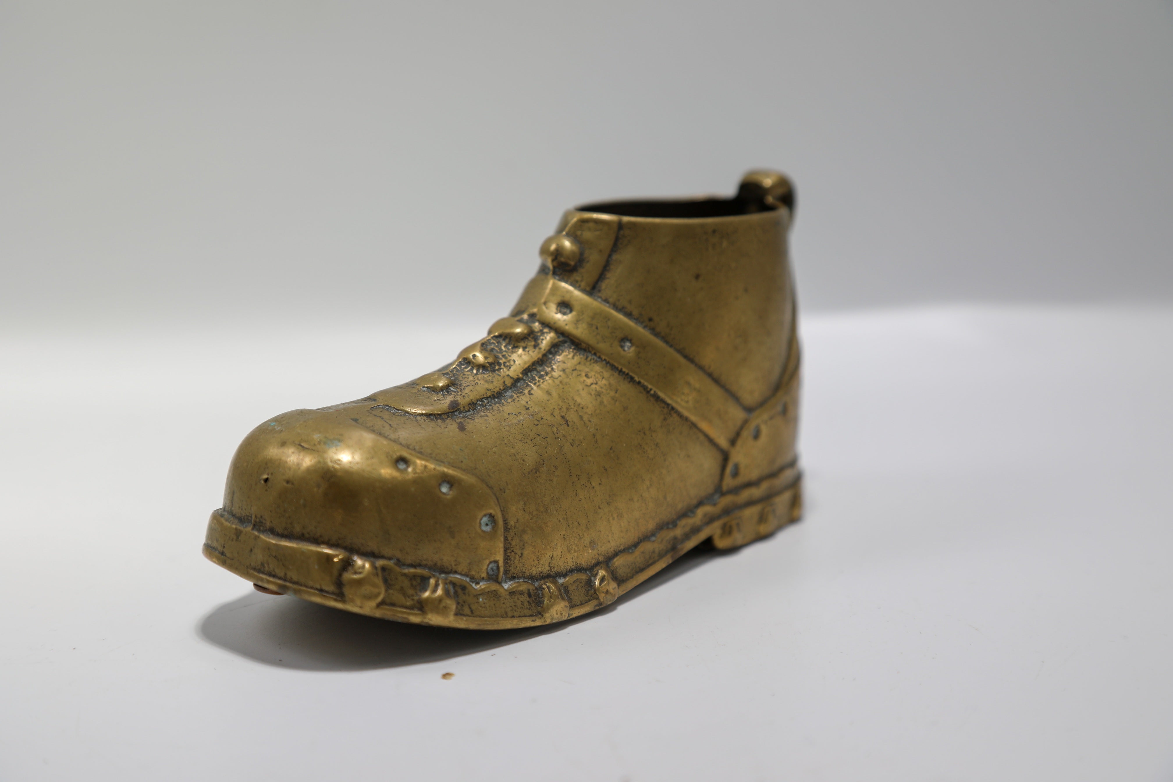 Vintage 1940s brass boot novelty hiking