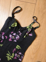 Load image into Gallery viewer, Vintage 1940s/50s jantzen black floral swimsuit pin-up bombshell
