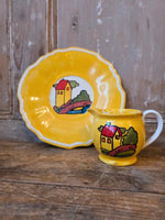 Load image into Gallery viewer, vintage 1930s Hand Painted Plate Jug Clarice Cliff Style
