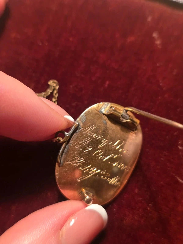 Georgian Mourning Brooch – Hair Under Glass – Dated 1803