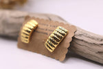 Load image into Gallery viewer, Vintage 1980s gold tone stud statement earrings
