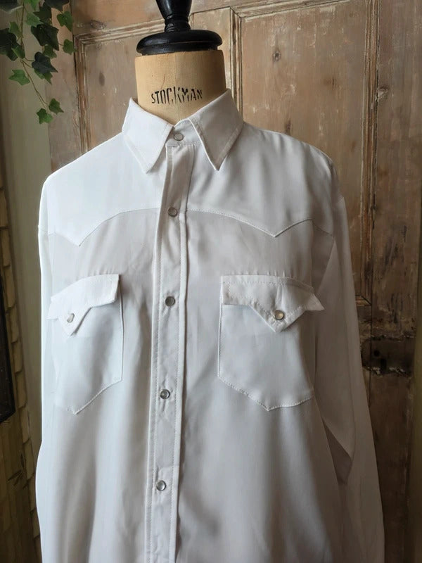 Vintage 1970s western pearl popper button shirt