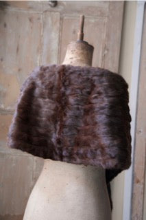 Vintage 1940s Ermine brown fur shawl - wrap -  Goodwood revival