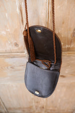 Load image into Gallery viewer, Vintage 1970s boho leather peacock feather shoulder bag
